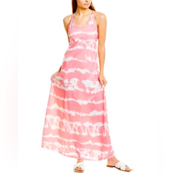 Stellah Dresses & Skirts - ❤️💜💙💛 Stellah Tie Dye Long Maxi Pink White Small NWT